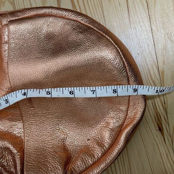 Baggu Anthropologie Delphine Leather Circle Bag Crossbody Purse Rose Gold - Picture 8 of 11